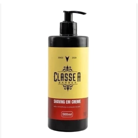 Shaving Creme Classe A 500g Profissional Para Barbear Hidratação Proteção Da Pele