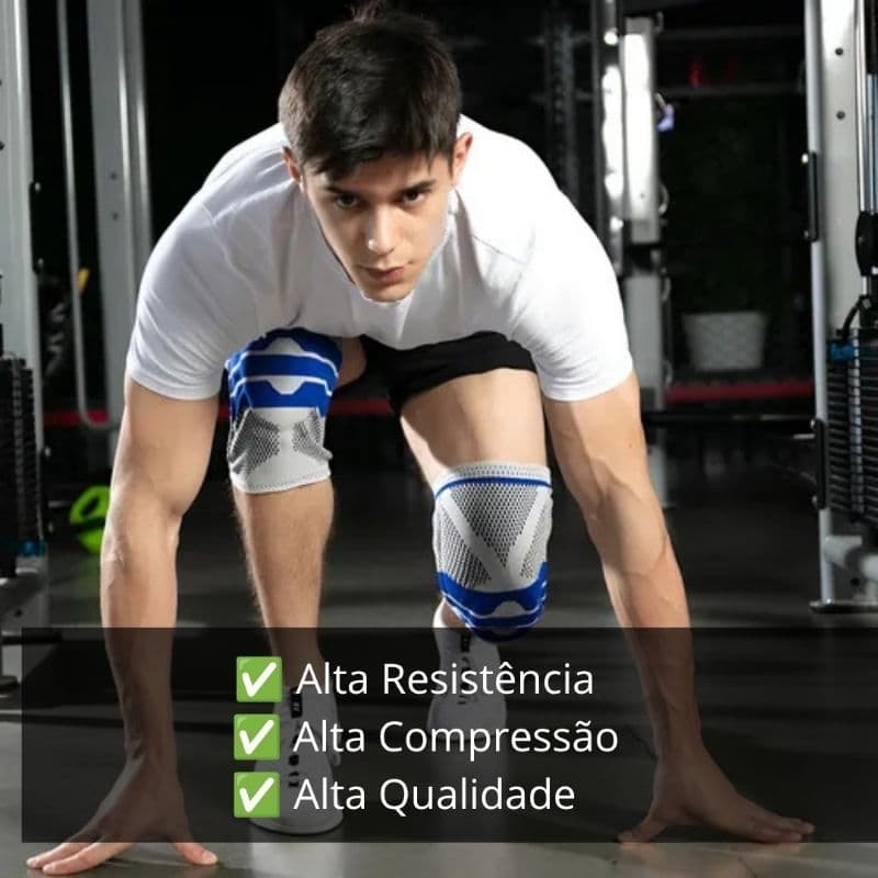 joelheira compressão 3D Com Haste Flexível de Silicone patelar Esporte Corrida Futebol