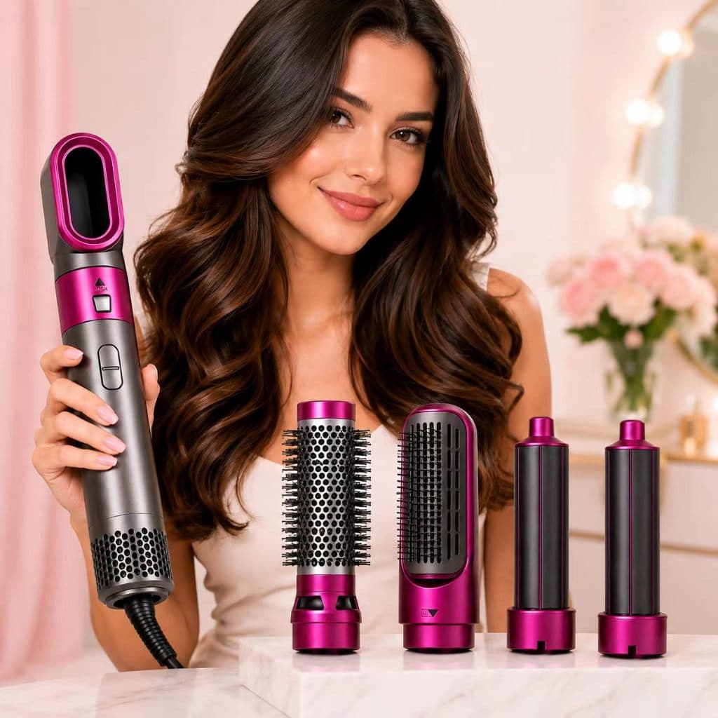 Escova Modeladora 5 em 1 Secador e Modelador de Cachos Feminino 1200W