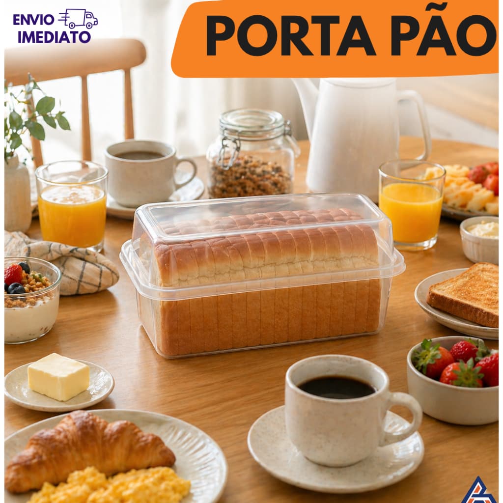 Porta Pão Plastico Armazena e Conserva 3 Litros