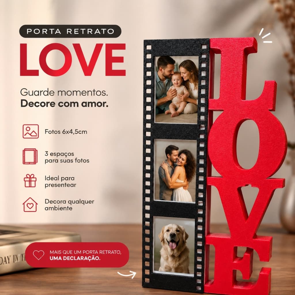 Porta Retrato Love | Dia dos Namorados | Presente Romântico