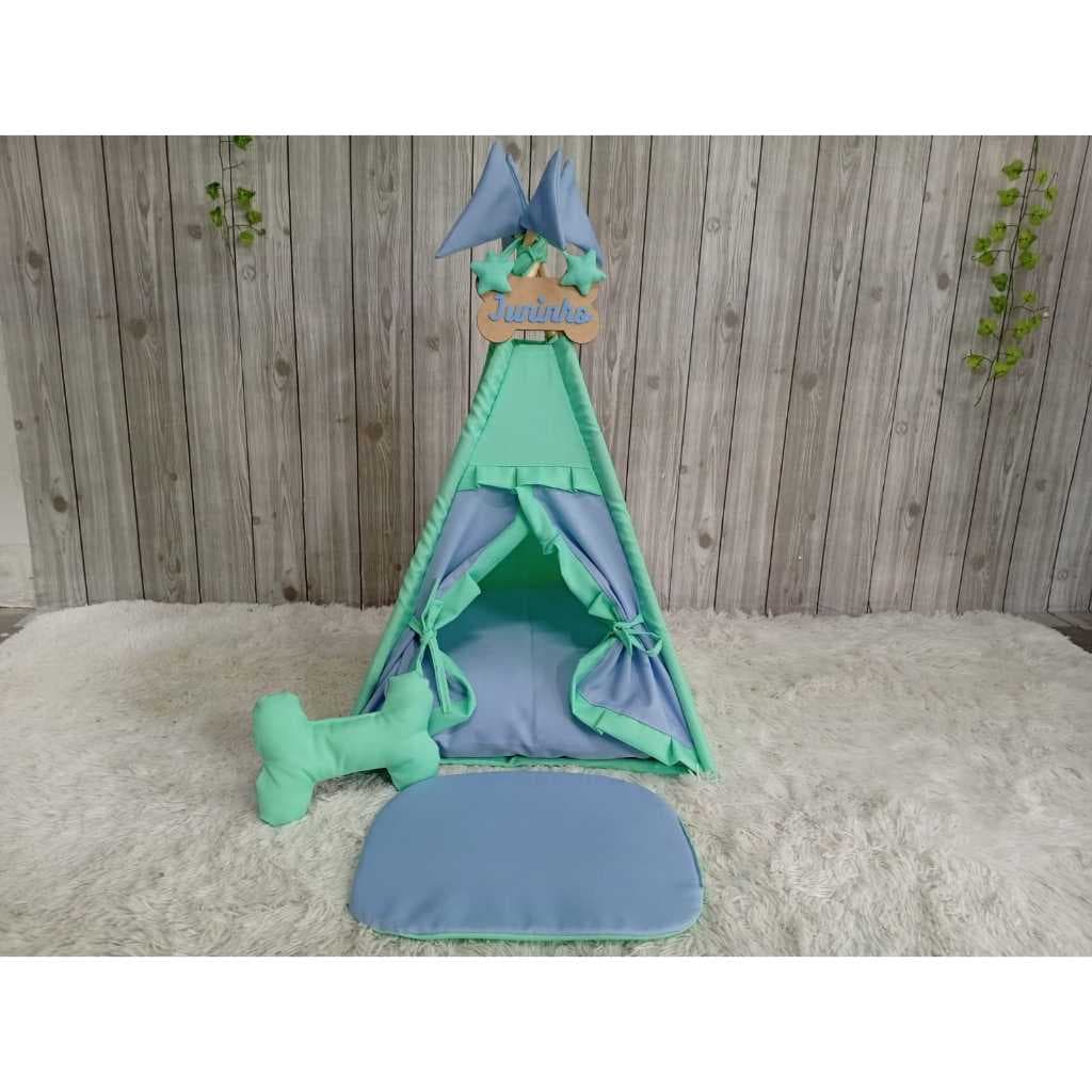 Cabana Pet Toca Cachorro Gato Cama Almofada Pet Cyan