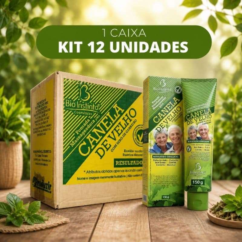 Kit 12 Pomada Massageadora Canela de Velho 150G Bio Instinto
