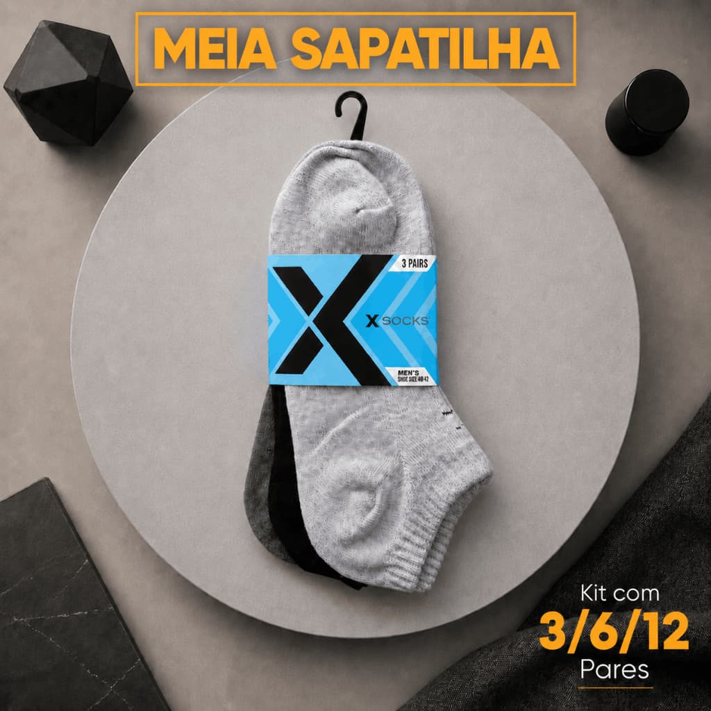Kit 3/6/12 Pares de Meias Unissex Sapatilha Confortável Masculina Feminina Meia Esportiva Academia