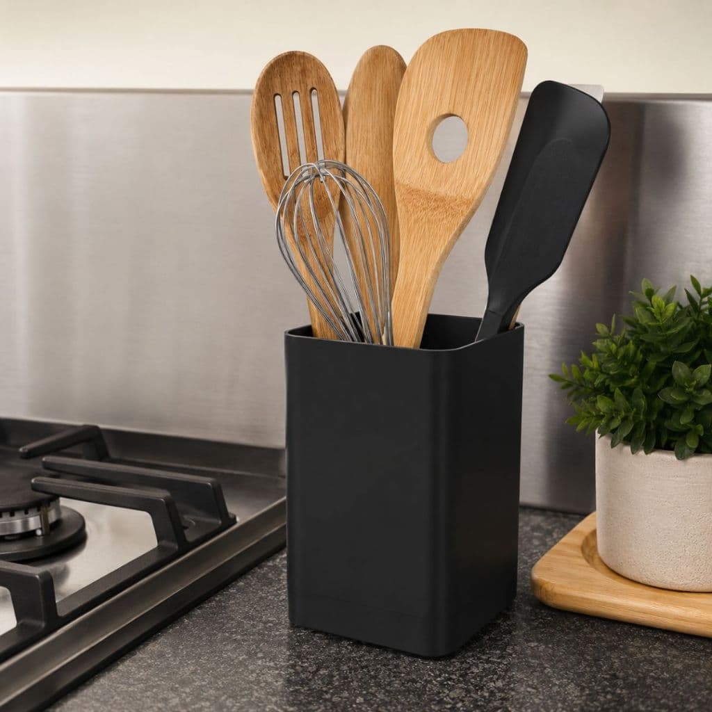 Porta Utensílios Cozinha Organizador de Bancada Suporte para Talheres Conchas Espátulas Escumadeiras