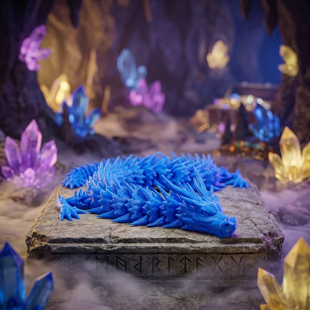 Dragão Articulado Impresso em 3D – Brinquedo Flexível Colecionável e Decorativo