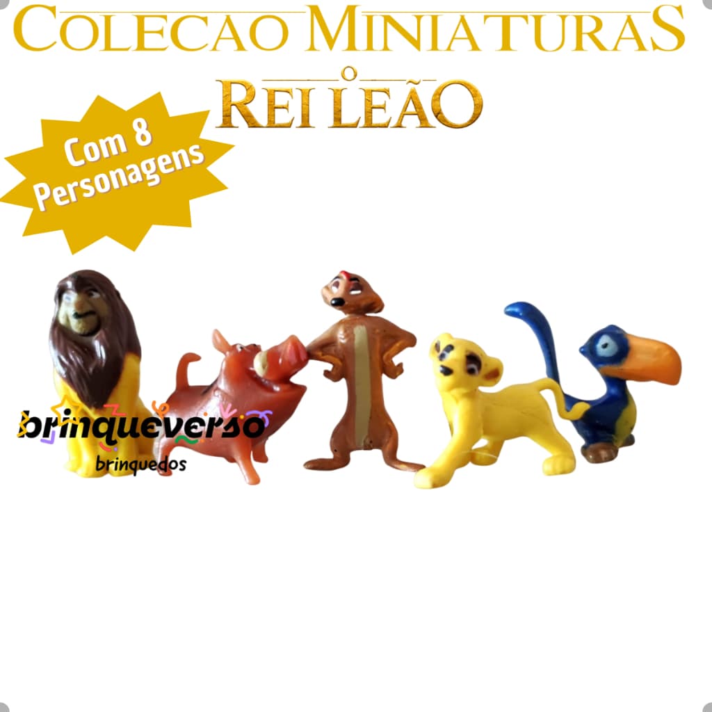 Coleção Especial Rei Leão Miniatura. Kit com 8 Miniaturas Personagens diferentes. Brinquedo barato