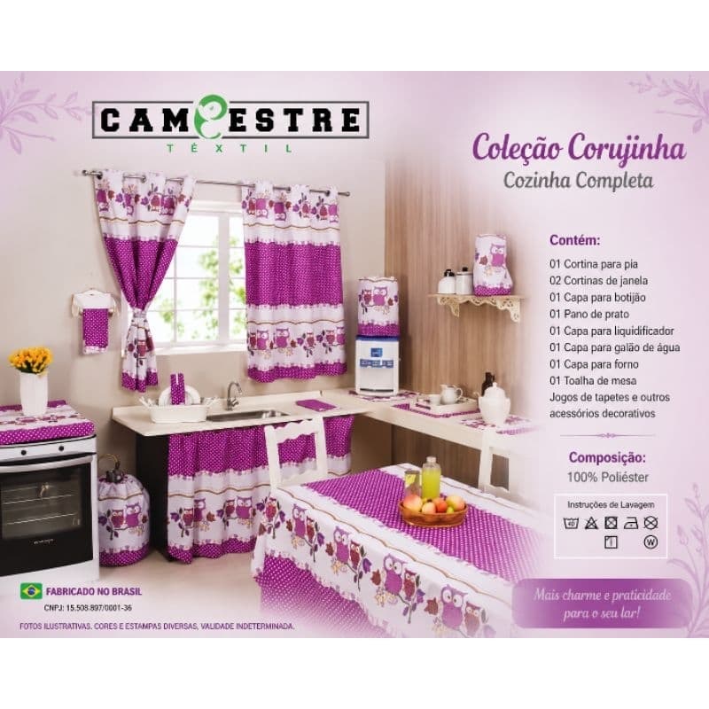 Jogo De Cozinha Oxford Estampados 8 Pecas