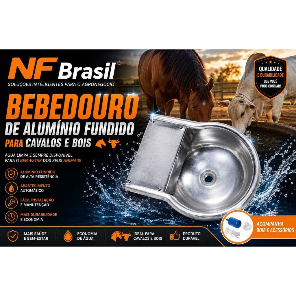 Bebedouro Automático 4 Lt Cães, Suíno,bovino Alumínio Grosso