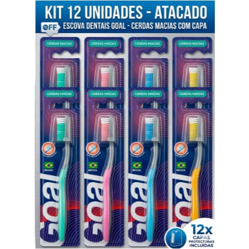 Kit 36 Escovas de Dentes Preta Adulto juvenil Cerdas Macias Com Protetor Hotel Escola Brindes Familia
