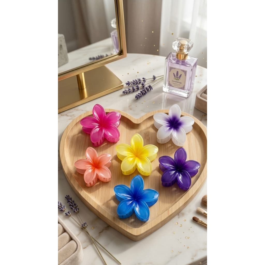 Kit Presilhas Flor 8 Unidades | Acessório de Cabelo Feminino | Modelo Havaiano