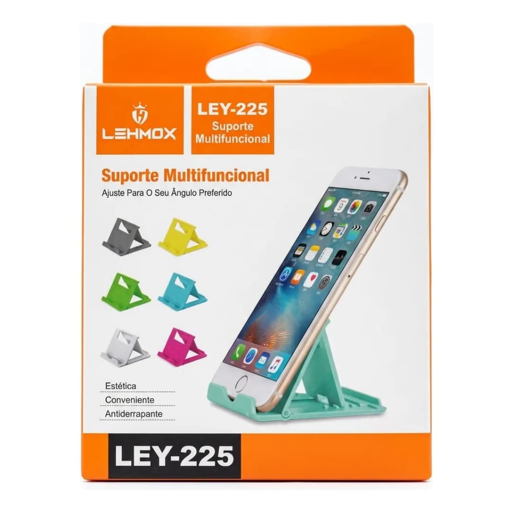 Suporte Dobrável Para Celular E Tablet Mesa Lehmox cores variadas LEY-225