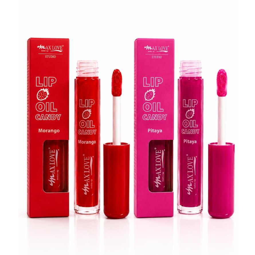 LIP OIL GLOSS LABIAL CANDY MAX LOVE MORANGO PITAYA  HIDRATANTE