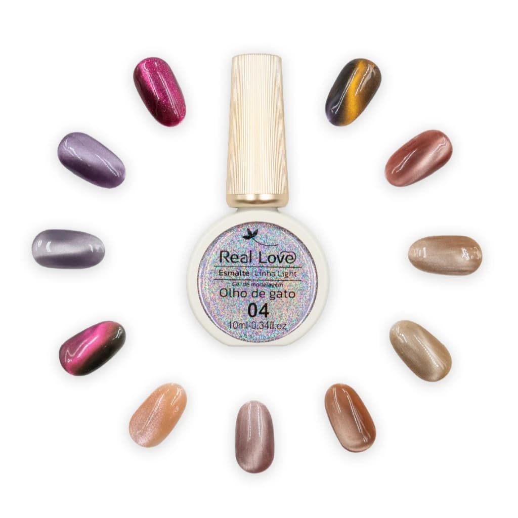 Esmalte Em Gel Magnético Refletivo Glitter 10ml - Olho de Gato - Real Love