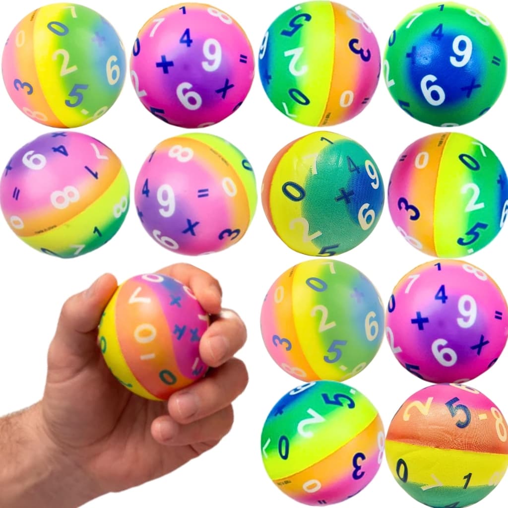 Kit 12 Squishy Bola Neon Bolinha Anti Stress Massagem Fisioterapia Terapêutica Brinquedo P/ Apertar