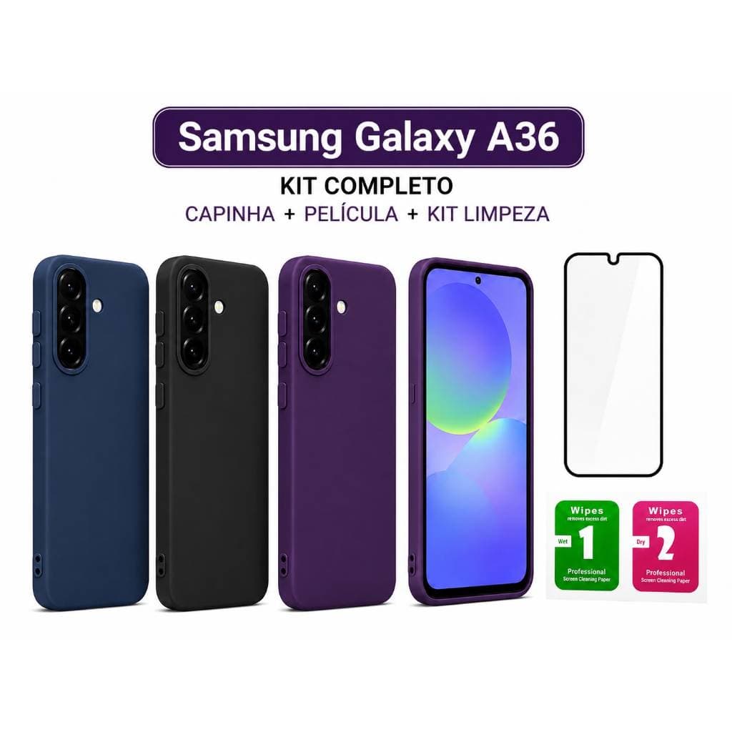 Samsung Galaxy A36 | Kit Capinha Premium + Película Cerâmica 9D