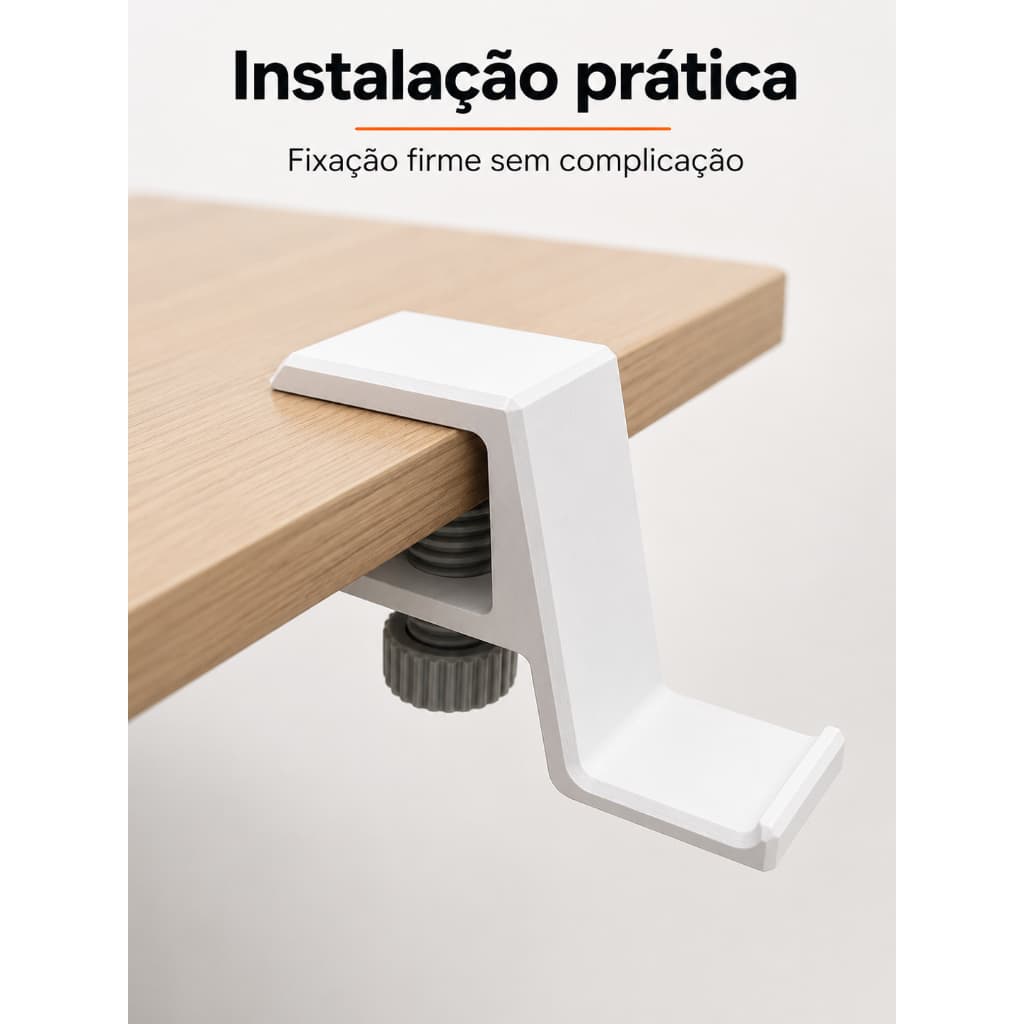 Suporte para Headset Fone de Ouvido de Mesa Gamer com Fixação - Organizador Setup Porta Fone Headphone