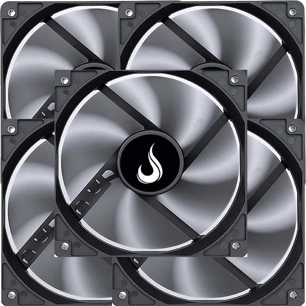 Kit Com 5 Cooler Fan 12cm 120mm Gabinete Gamer Pc Sem Led Rise Mode