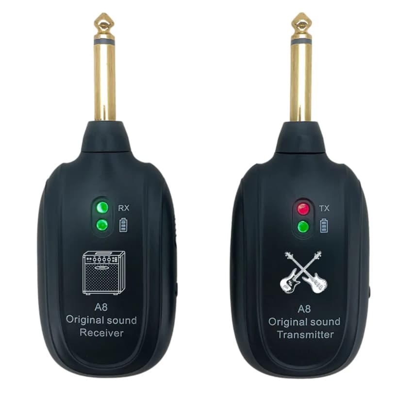 Transmissor E Receptor P10 Sem Fio Para Instrumentos Musicais Profissional E Amador A8 Uhf Transmiter Guitarra Baixo