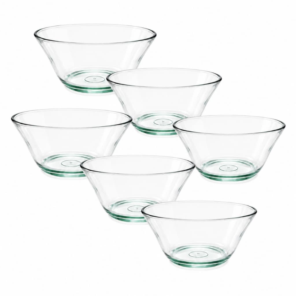 Jogo com 6 Tigelas Bowl Vidro 16cm Transparente Multiuso Sobremesa Profissional Cozinha Petisqueira