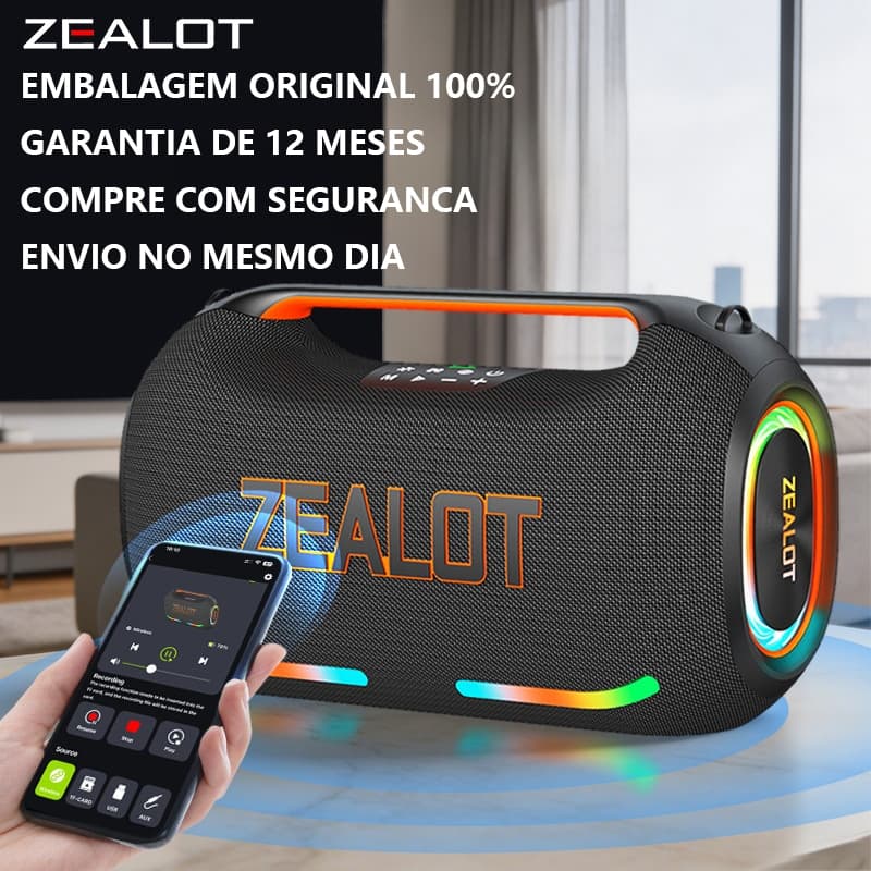 【Immediate delivery】ZEALOT ZE41 TWS 800W caixa de som grande, Controle APP,48000Mah,