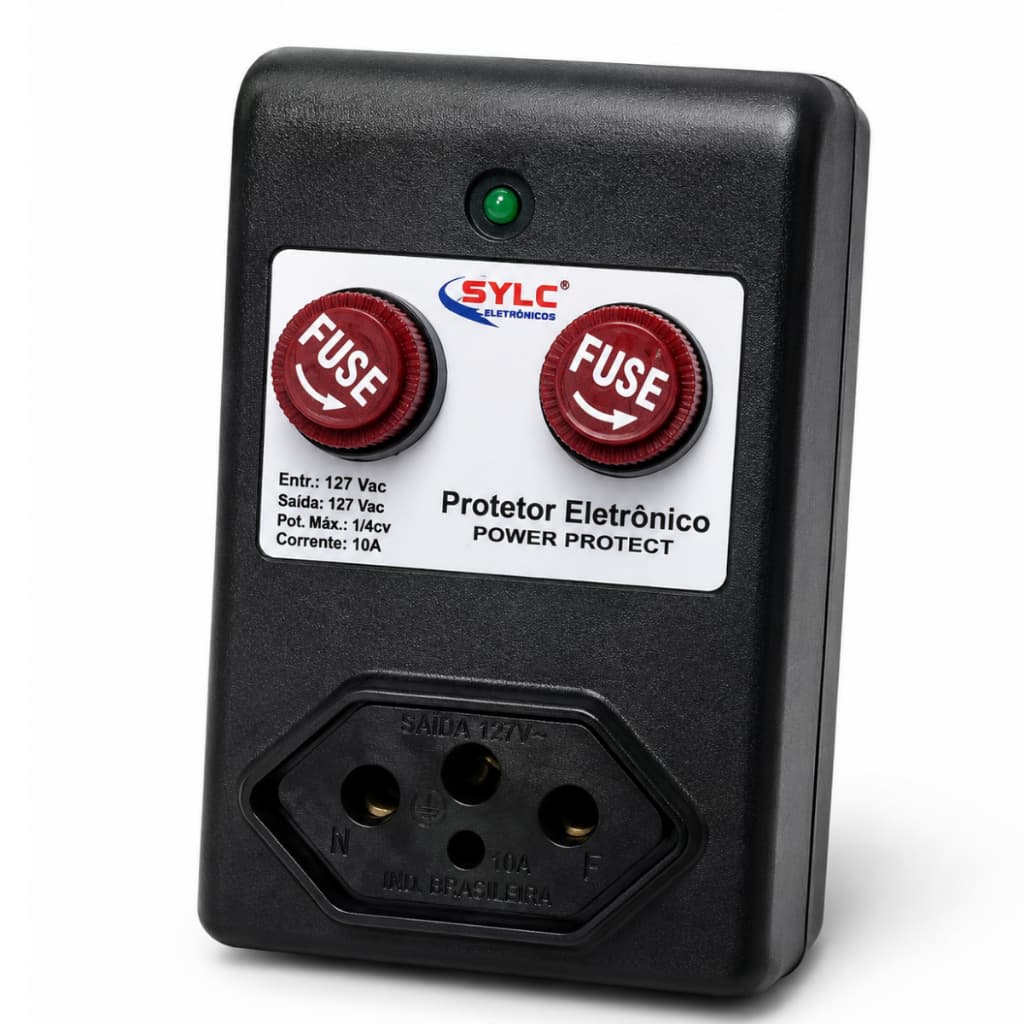 Protetor Elétrico Aparelho Sylc 127v ou 220v Contra Surto Raio Queda de Energia para Eletrodoméstico