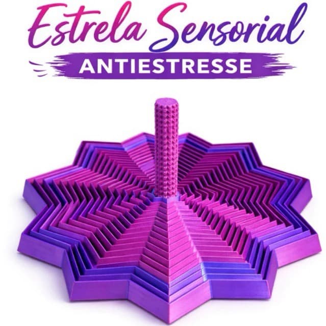 Estrela Fidget 3D Sensorial - Design Hexagonal Fractal, Alívio de Estresse