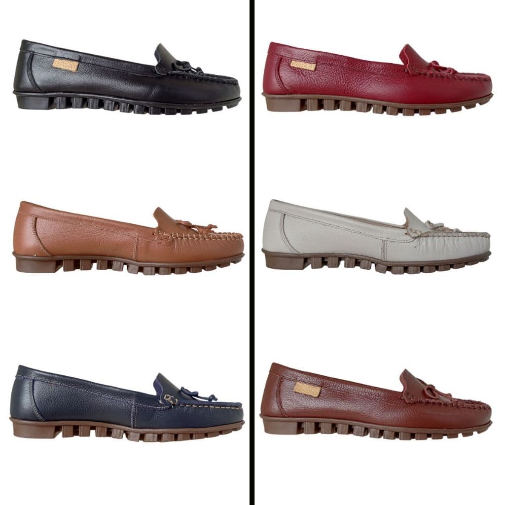Mocassim Clássico De Couro Bico Quadrado Tratorado Conforto Absoluto Feminino Social Confortável