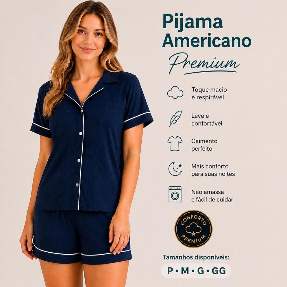 PIJAMA AMERICANO PREMIUM COM BOTÃO/PÓS CIRÚRGICO/AMAMENTAÇÃO/BLOGUEIRINHA