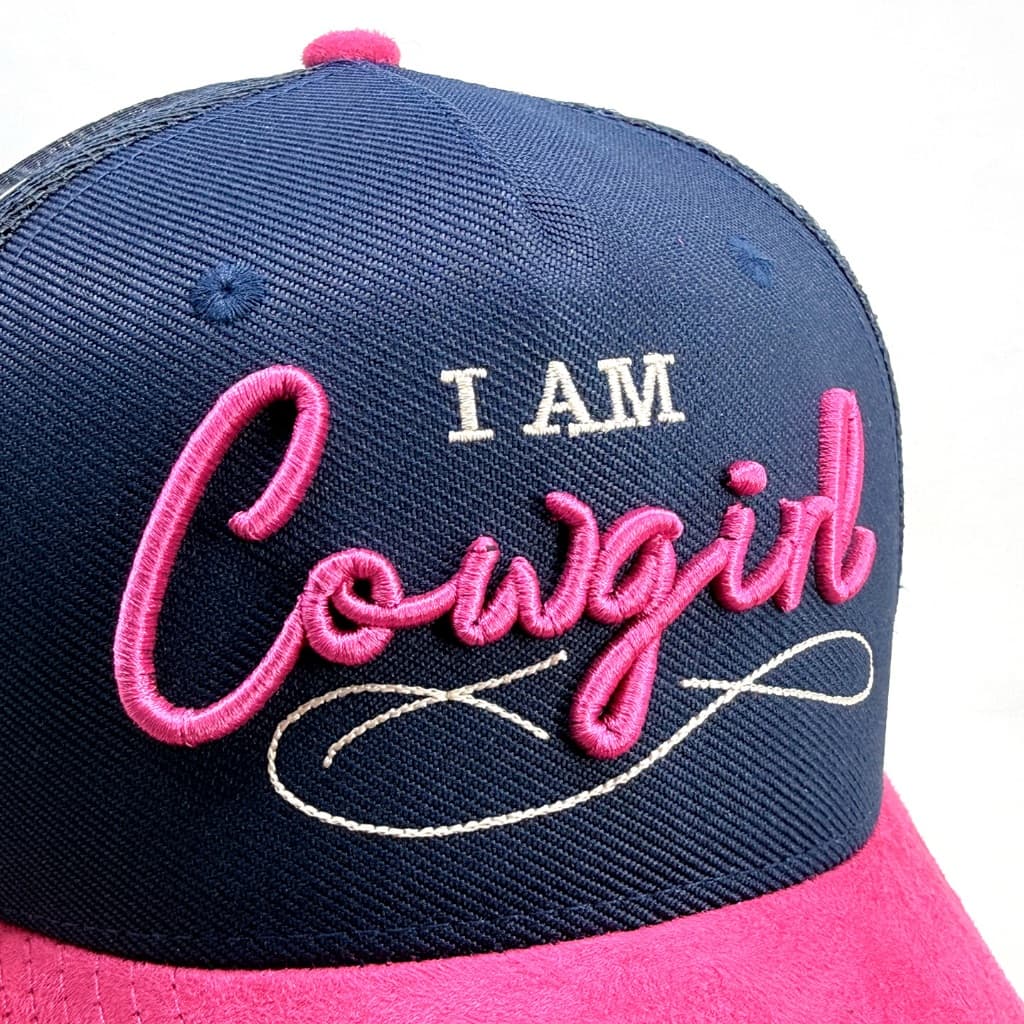 Boné trucker country tela Feminino aba curva bordado Cowgirl | Linha TED COUNTRY