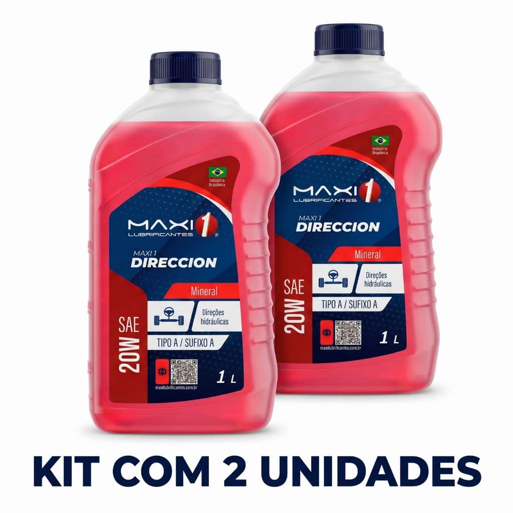 Kit 2 Óleo Lubricante Fluido Direção Hidráulica Maxi 1 Direccion 20w 1 Litro Atf Tipo A