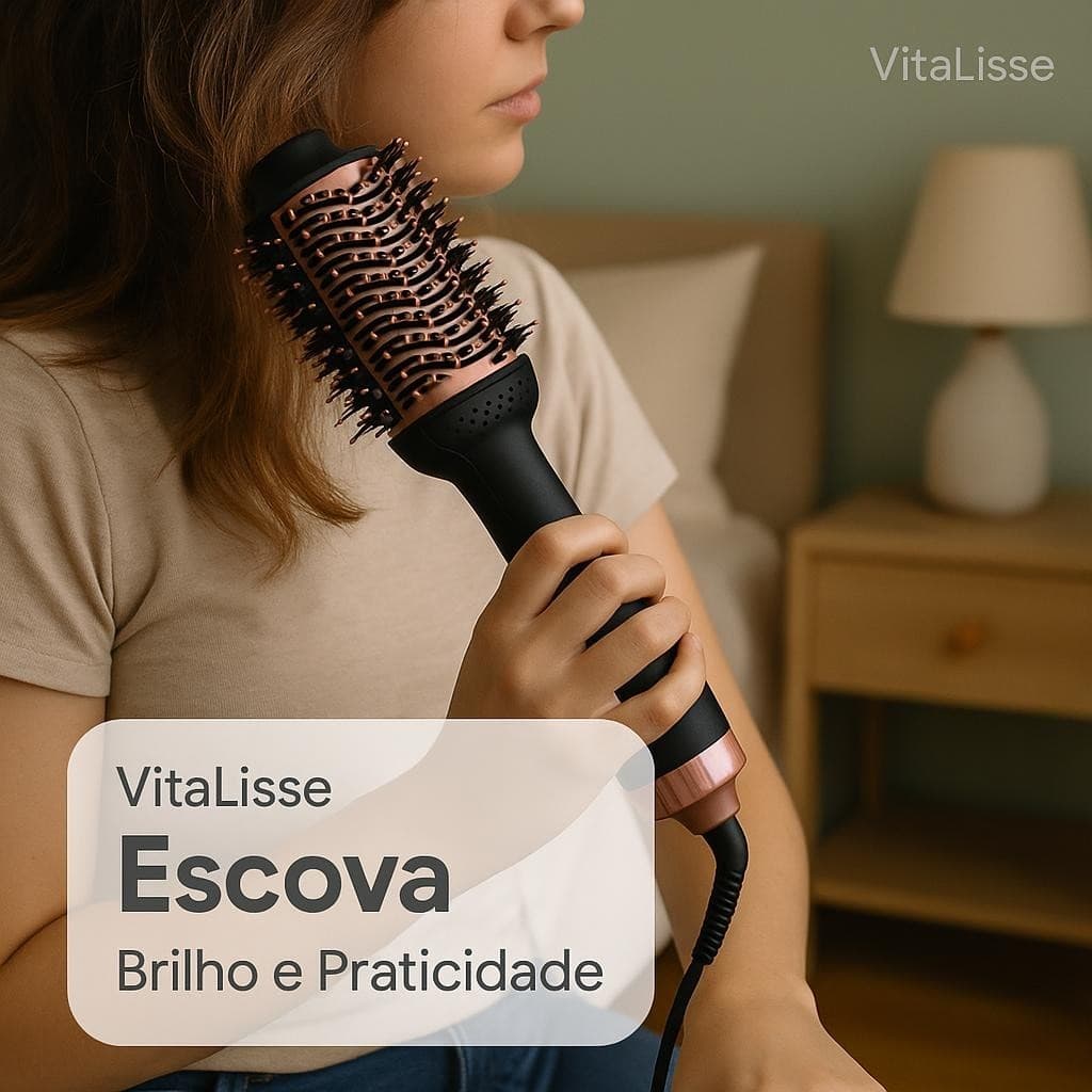 Escova Secadora de Cabelo 1300W Bivolt Tecnologia Iônica