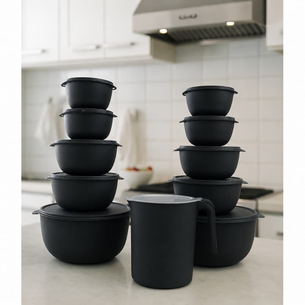 Kit Potes 10 Bowl + Jarra Cozinha Organização Saladeira Pote Marmitas Armazenar Alimentos