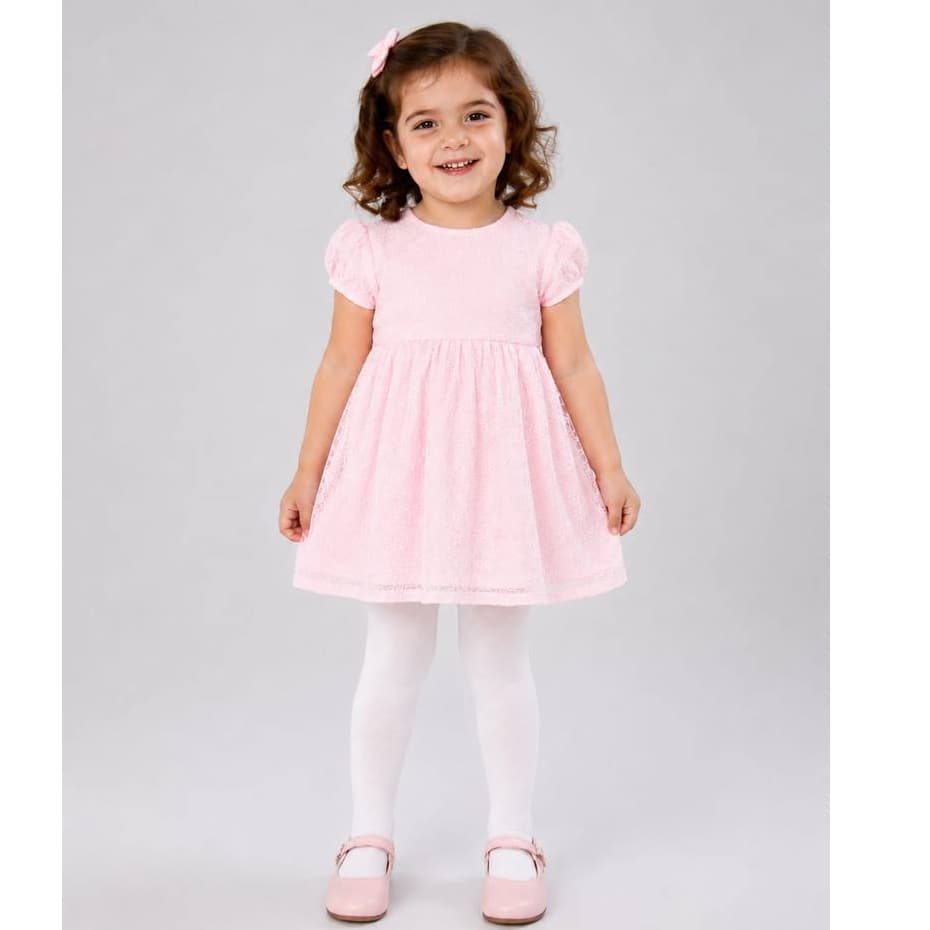 Meias Calça Infantil Menina Frio Inverno Fio 40 Poliamida Premium Rosa e Branco