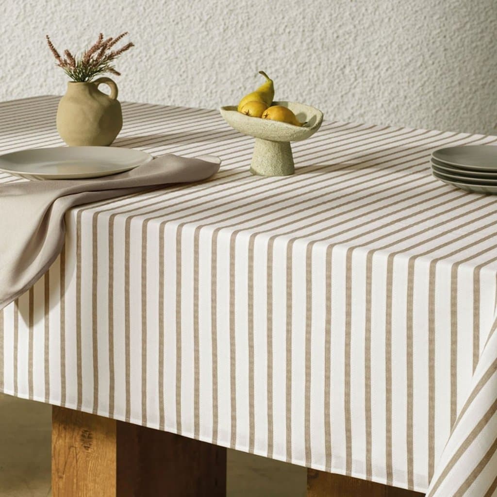 Toalha De Mesa Karsten Jacquard Sempre Limpa Quadrada Retangular Redonda 6 8 Lugares Moderna