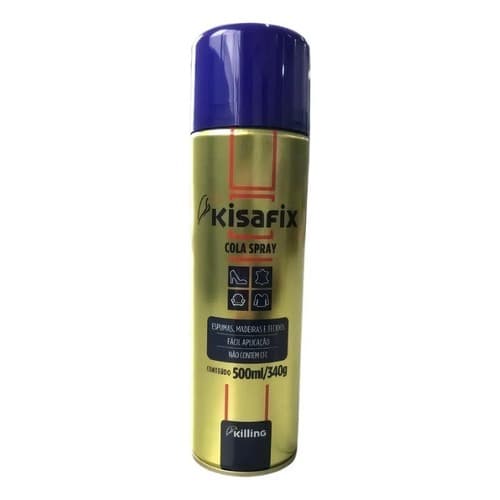 Cola Contato Spray Madeira Espuma Carpetes AMARELA PROFISSIONAL Kisafix S/toluol