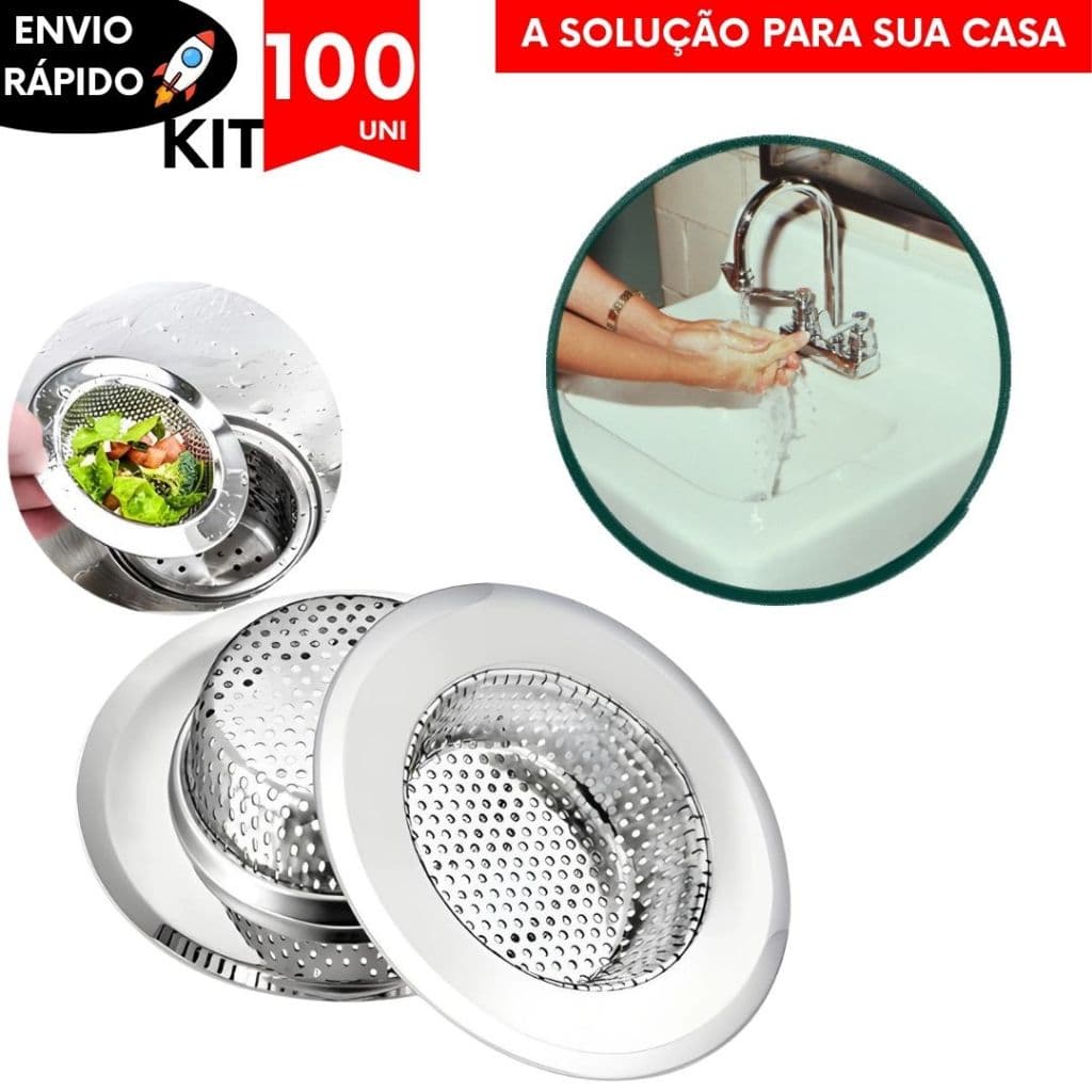 Kit Utilidades Protetor de Pia Ralo Rede De Captação Ralinho  Anti Entupimento Desentupidor de Pia