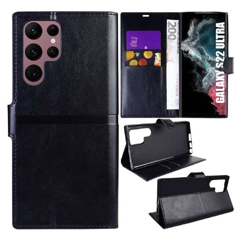 Capa de carteira flip cover Proteção completa 360° Fecho magnético GALAXY S22 ULTRA