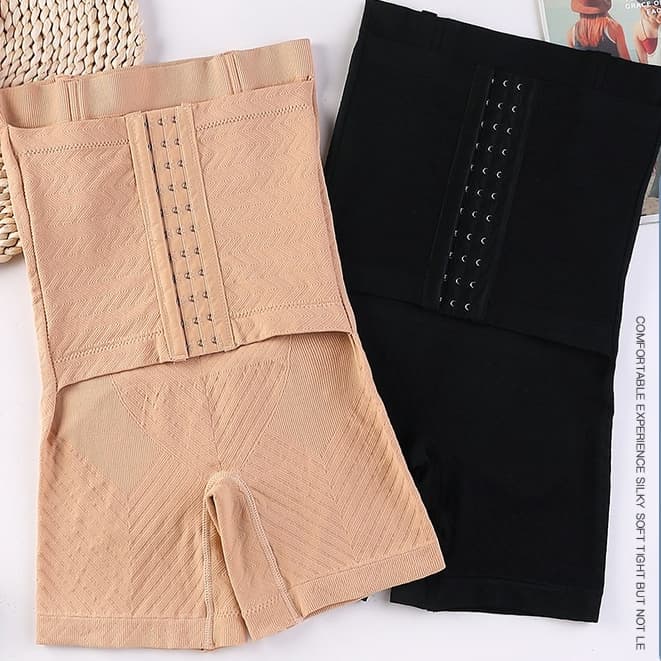 Cinta Modeladora 2 em 1 Shorts Espartilho 3 Fechos Alta Compressão