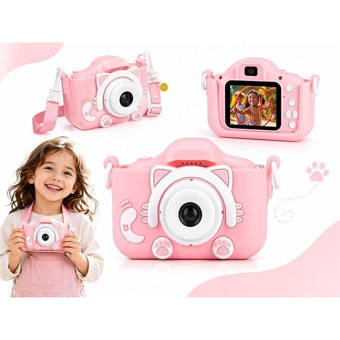 Câmera Digital Infantil Para Crianças Filmar E Fotos Em Full Hd  rosa