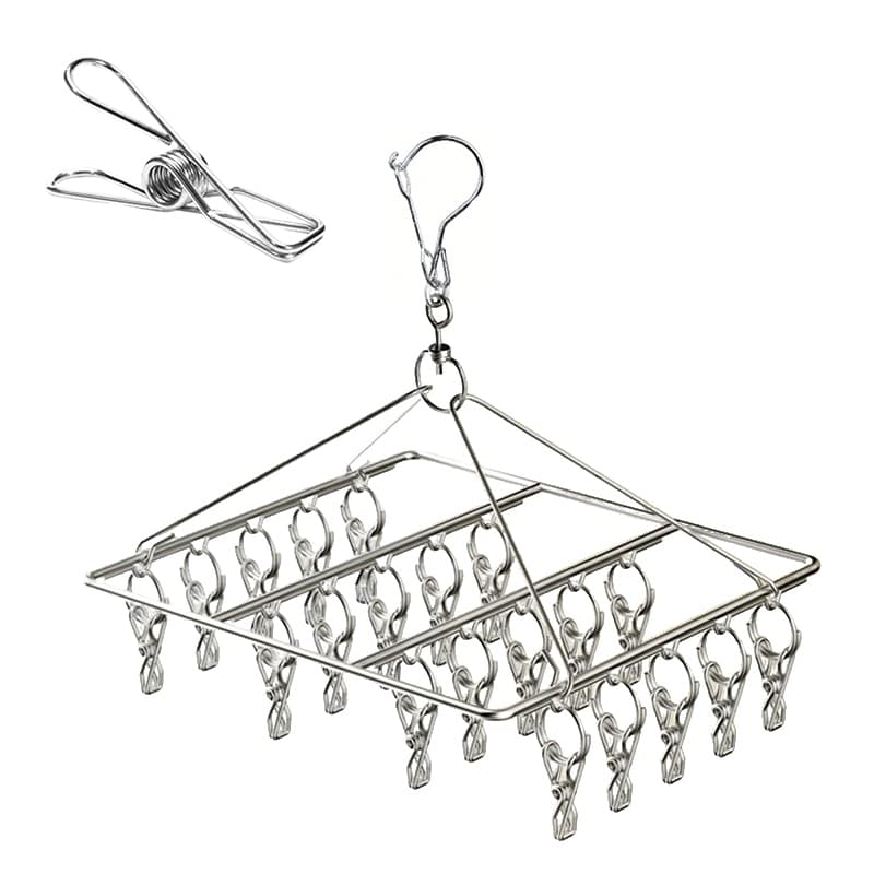 Varal 40/20 Prendedores Roupa Bebe Calcinha Cueca Dobrável Inox