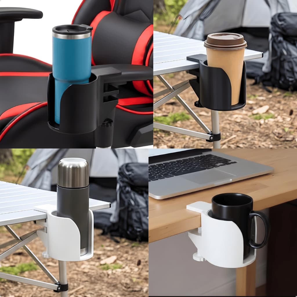 Suporte Copo Caneca Garrafa Clip Universal Mesa Cadeira Antiqueda Multiuso Reforçado Portátil