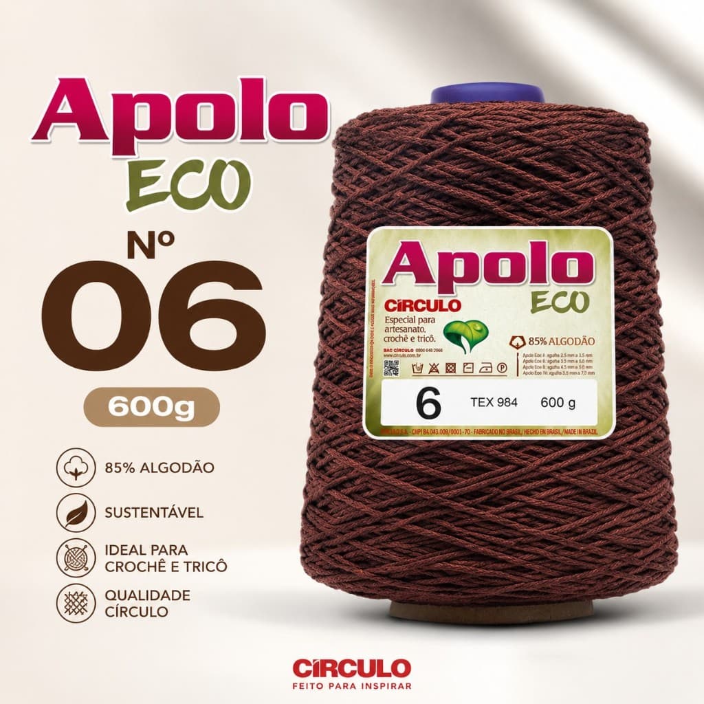BARBANTE APOLO ECO CIRCULO Nº 06 - 600G - 610 M