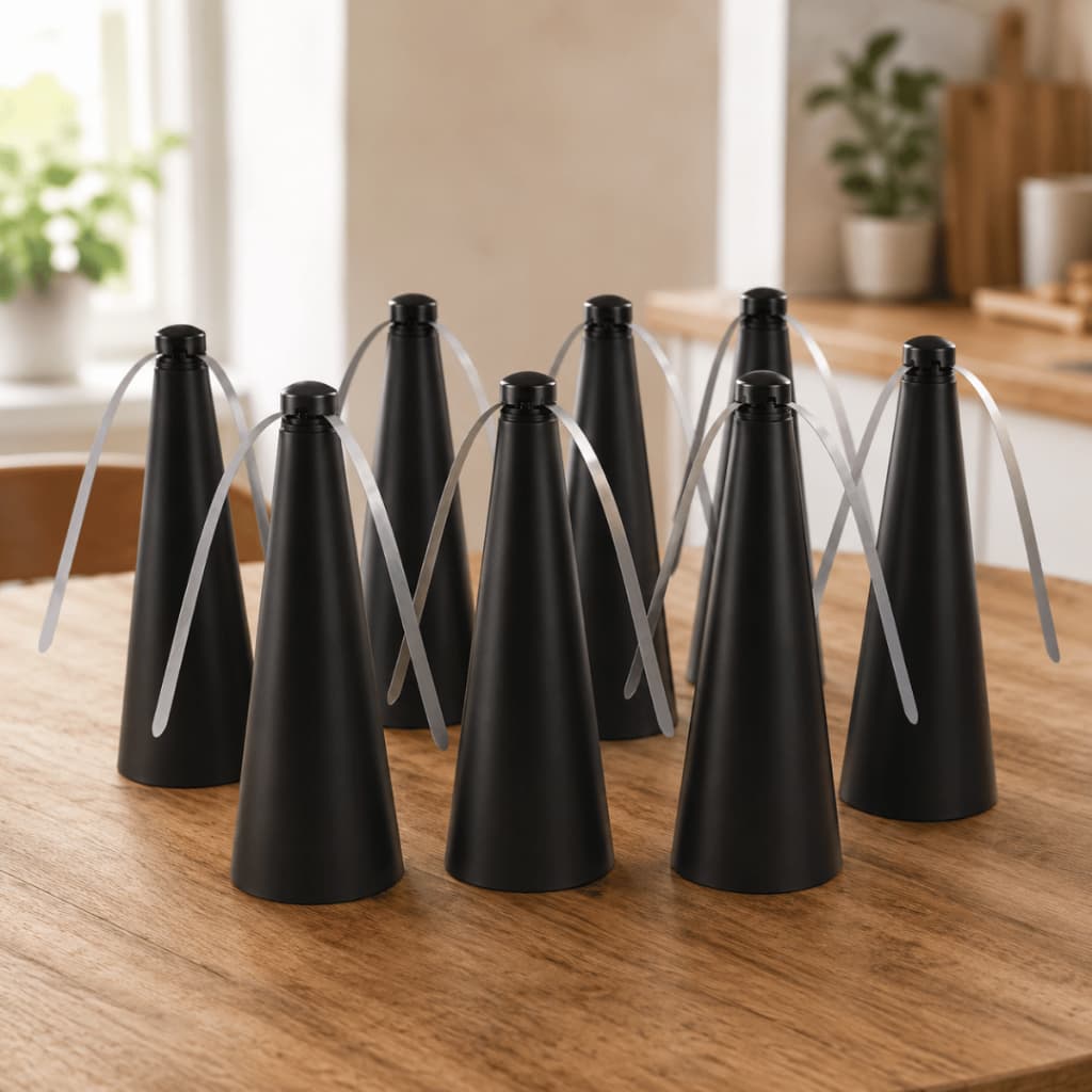 Kit 8 Espanta Moscas Mosquitos Giratório Ventilador De Mesa Circulador de Ar Elétrico a Pilha Buffet