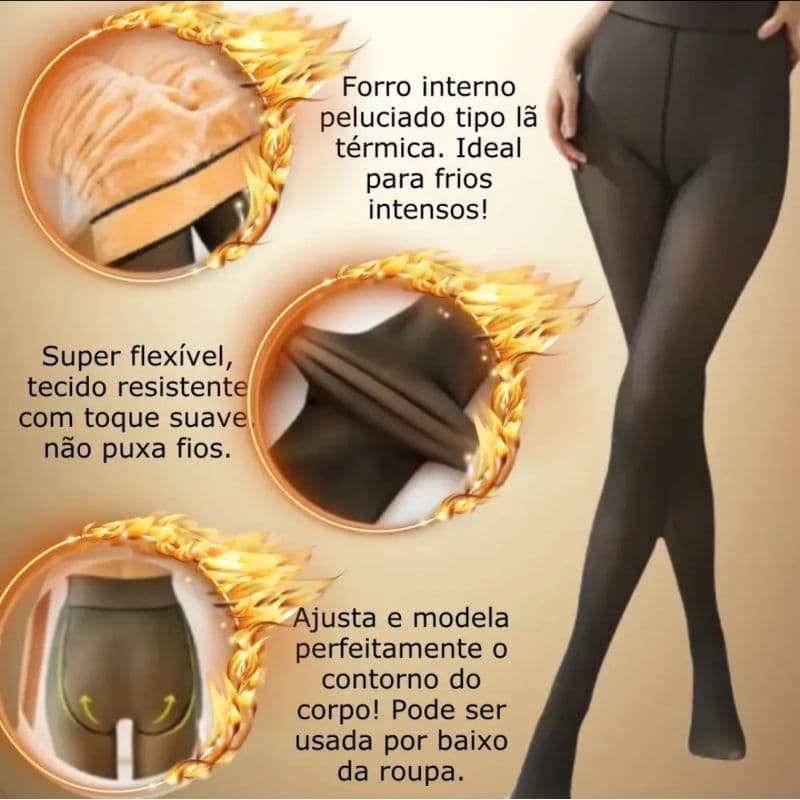 Meia calça peluciada térmica M