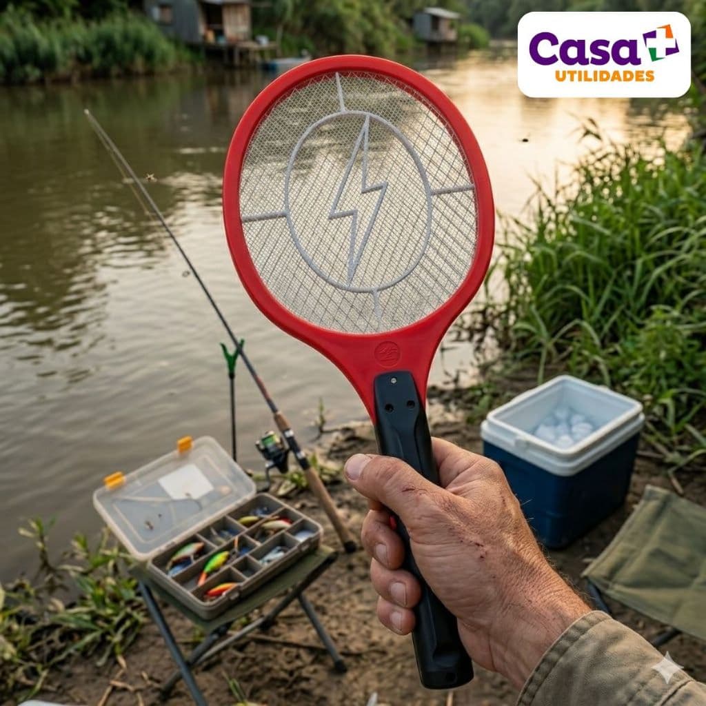 Raquete Elétrica Mata Mosquito Mosca Pernilongo Material Resistente Recarregável Bivolt