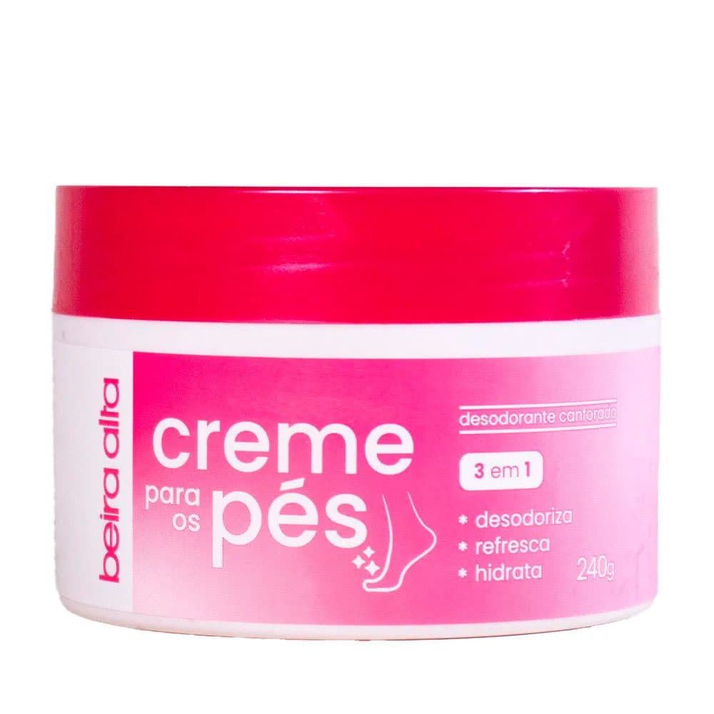 Creme para os Pés Beira Alta Cosméticos 240g Hidratação Intensa e Maciez