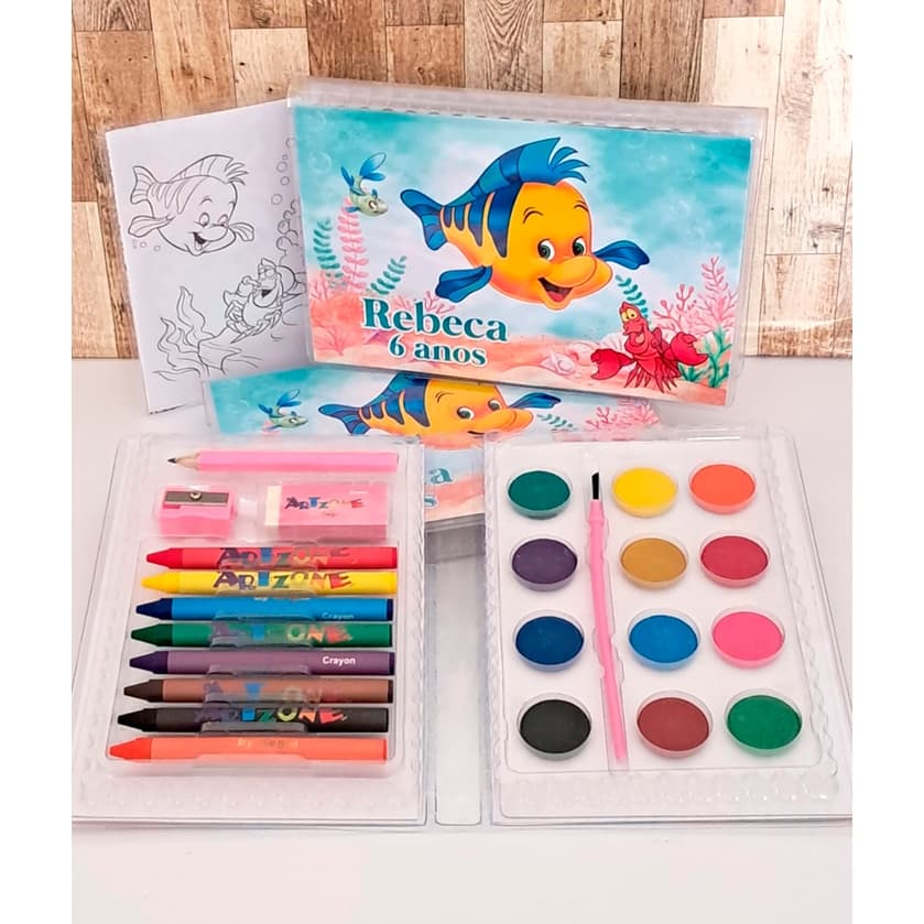 Estojo de Pintura | Tema da sua festa | Lembrancinha Personalizada | Ariel