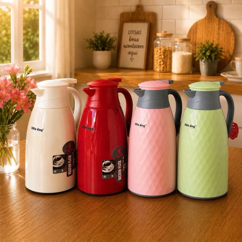 Garrafa Térmica 1 Litro Little Ding para Café Chá Água com Gatilho Acabamento Liso ou Texturizado