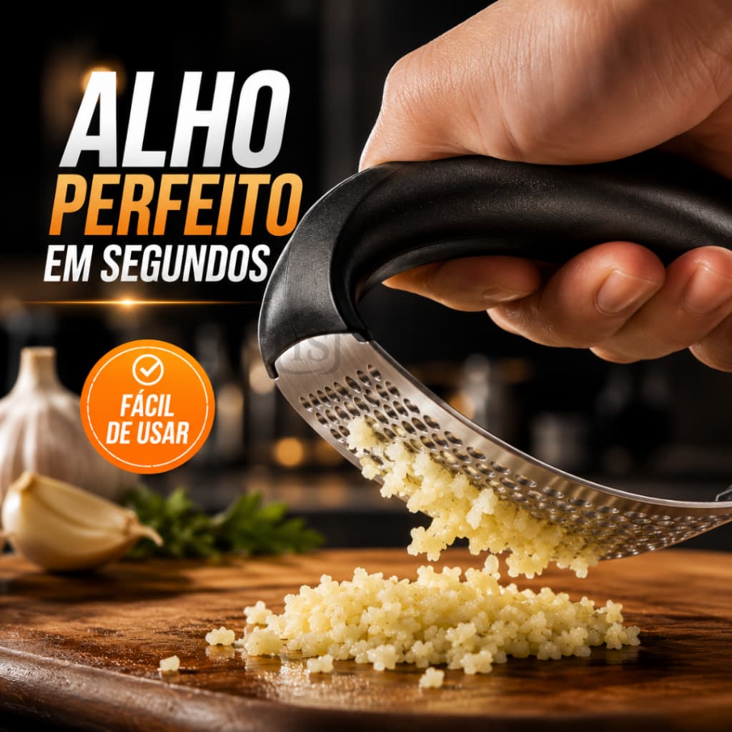 Espremedor Amassador de Alho Manual Inox Triturador Prensa Alho Cozinha